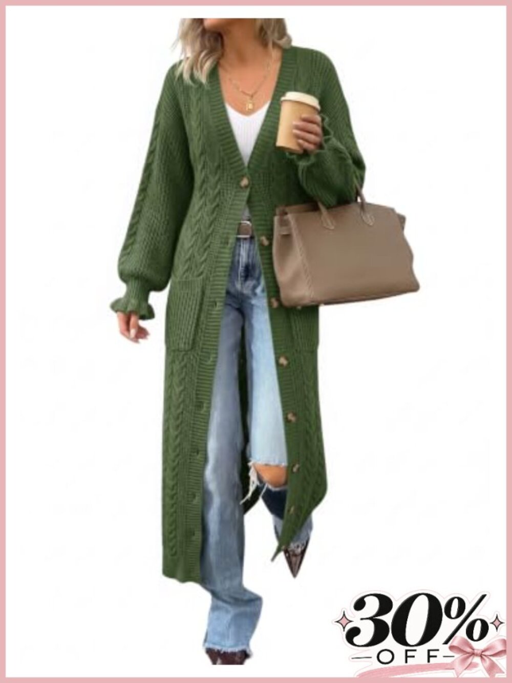 Women's Chunky Knit Long Duster Cardigan Oversized Maxi Sweater Coat